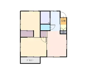 エスポワール(2DK/2階)の間取り写真