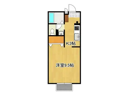 ハイツコイケ A棟(ワンルーム/2階)の間取り写真