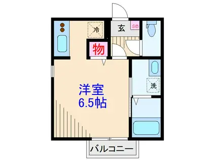 LAIDBACK武蔵小杉(1K/2階)の間取り写真