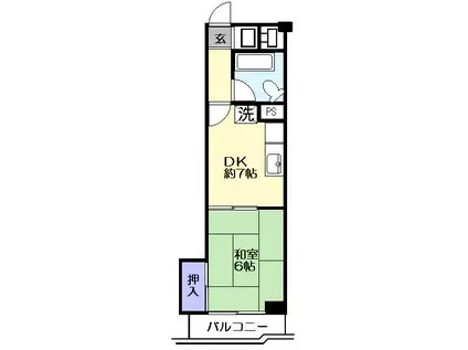 マンション戸田橋(1DK/4階)の間取り写真