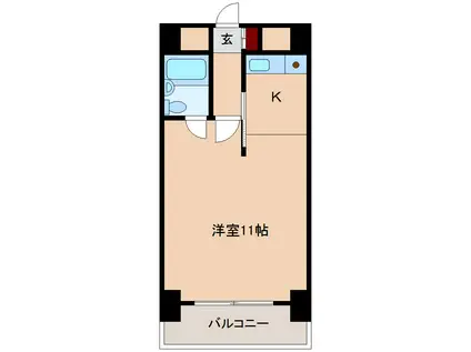 ミフネセントラルベア東三国(ワンルーム/6階)の間取り写真