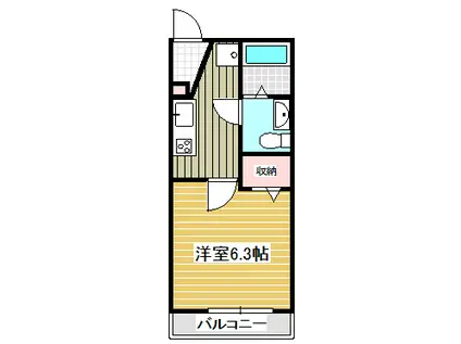 プレシャスアース取手(1K/1階)の間取り写真