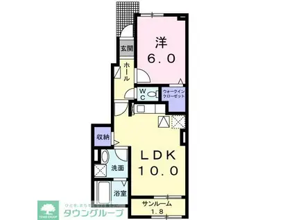 アバンツァート(1LDK/1階)の間取り写真