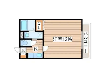 メゾン台原(1K/1階)の間取り写真