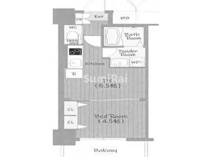 エステムコート三宮駅前IIアデシオン(1DK/14階)の間取り写真