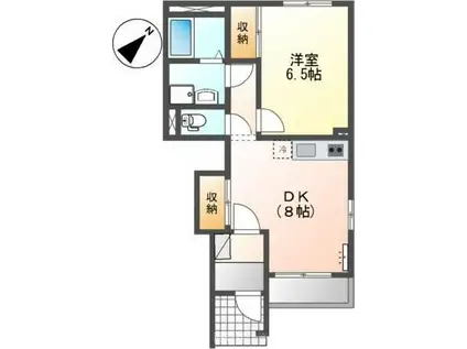 サンコートひうちA棟(1DK/1階)の間取り写真