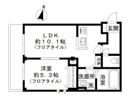 アゼリアガルテン上用賀(1LDK/1階)の間取り写真