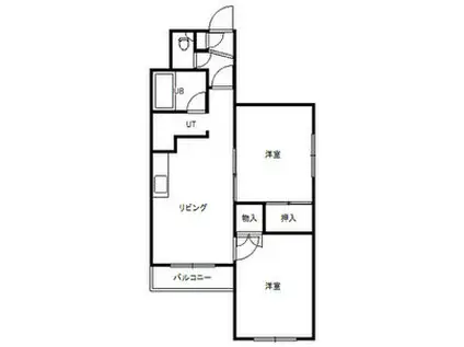 サンライト発寒(2DK/3階)の間取り写真