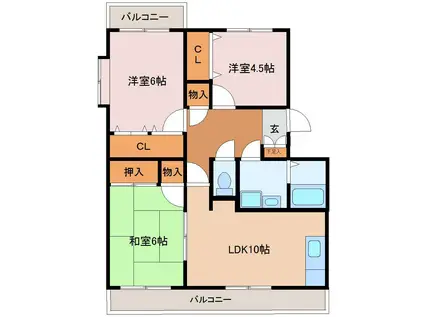 ルネス港南台 五番館(3LDK/3階)の間取り写真