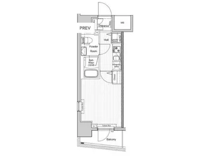 VERXEED阪東橋MAXIV(1K/4階)の間取り写真
