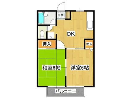 ヴィレッジ峯村(2DK/2階)の間取り写真