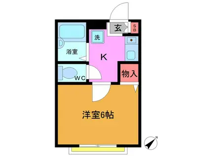 ブランドール南本町(1K/2階)の間取り写真