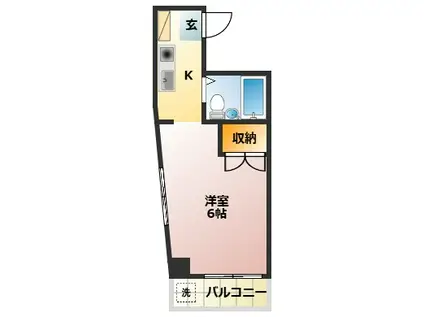 パークハイム(1K/4階)の間取り写真