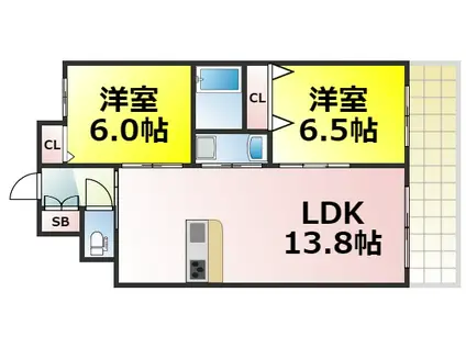 FDS GLANZ(2LDK/11階)の間取り写真