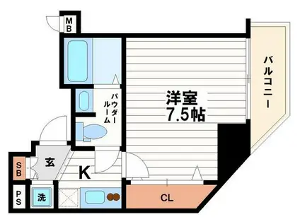 エスライズ堺筋本町(1K/10階)の間取り写真