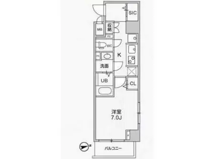 アリビス中野(1K/3階)の間取り写真
