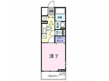 メゾン・ソウザI(1K/2階)の間取り写真