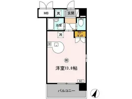 ドゥエクレア東雲(ワンルーム/3階)の間取り写真