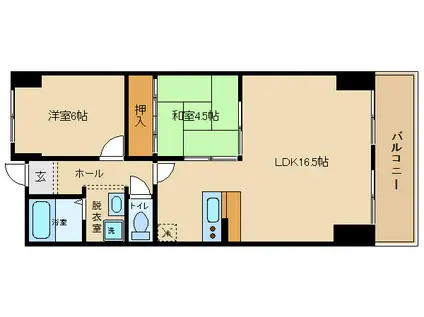 エクシード(2LDK/3階)の間取り写真