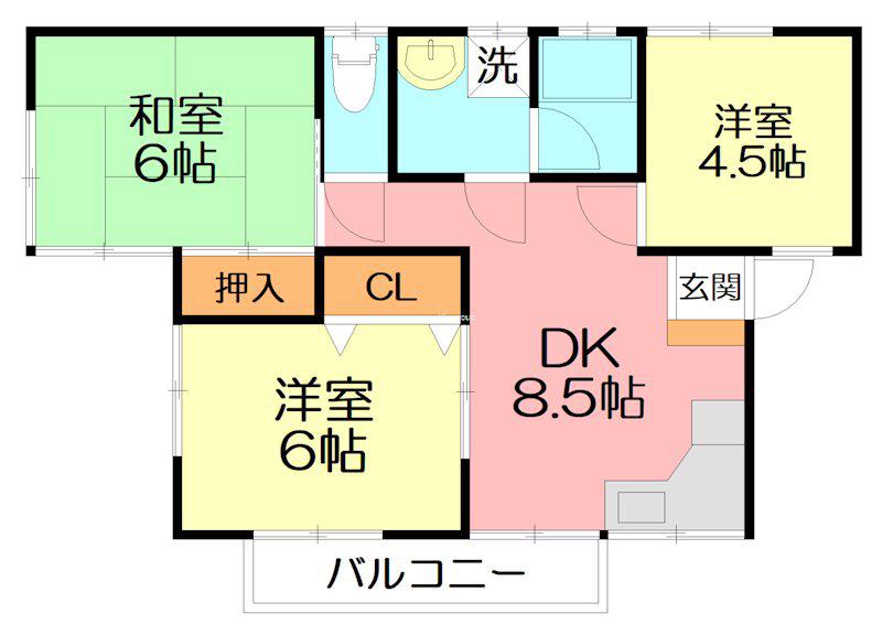 メゾン・エフ(3DK/2階)の間取り写真