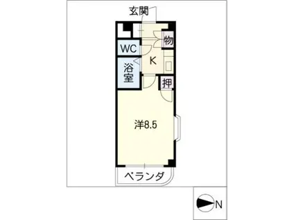 アームス東畑(1K/2階)の間取り写真