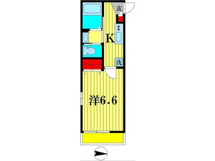 MIJAS亀有NORTE(1K/3階)の間取り写真