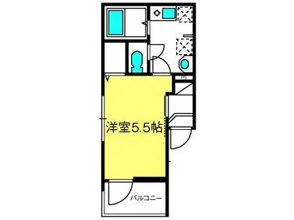 MELDIA西大宮II(1K/2階)の間取り写真