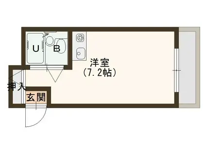 ティファナー(ワンルーム/3階)の間取り写真