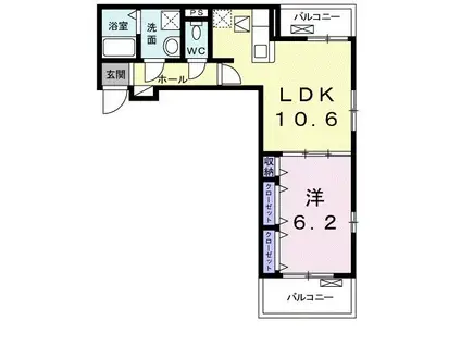カーサ リオ(1LDK/1階)の間取り写真