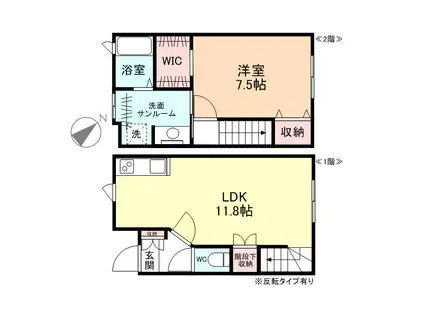 NEO SQUARE I(1LDK/1階)の間取り写真