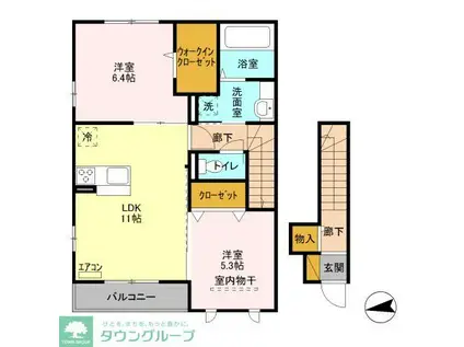 ILCUORE(2LDK/2階)の間取り写真