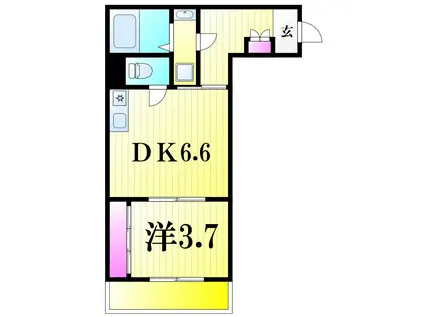 メグリオ新松戸III(1DK/1階)の間取り写真
