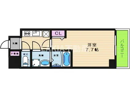 エスライズ天王寺イースト(1K/3階)の間取り写真
