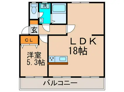 三田橋ポケット(1LDK/3階)の間取り写真