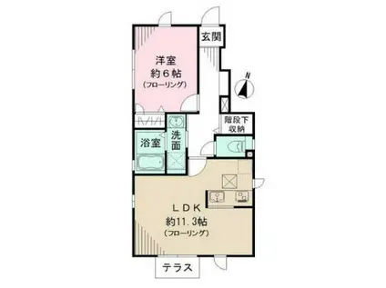 デザインコート早宮(1LDK/1階)の間取り写真