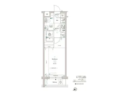 アークマーク東中野(1K/5階)の間取り写真