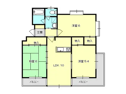 ドエリング・カワテ(3LDK/3階)の間取り写真