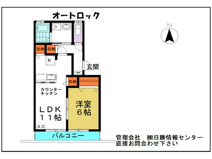 フォルトゥーナ(1LDK/1階)の間取り写真