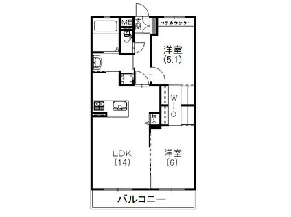 フォンターナ(2LDK/1階)の間取り写真