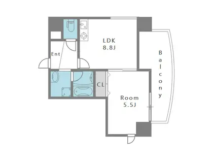アルプス西梅田(1LDK/8階)の間取り写真