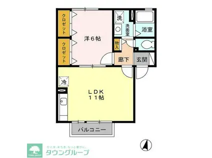 オリーヴ(1LDK/2階)の間取り写真