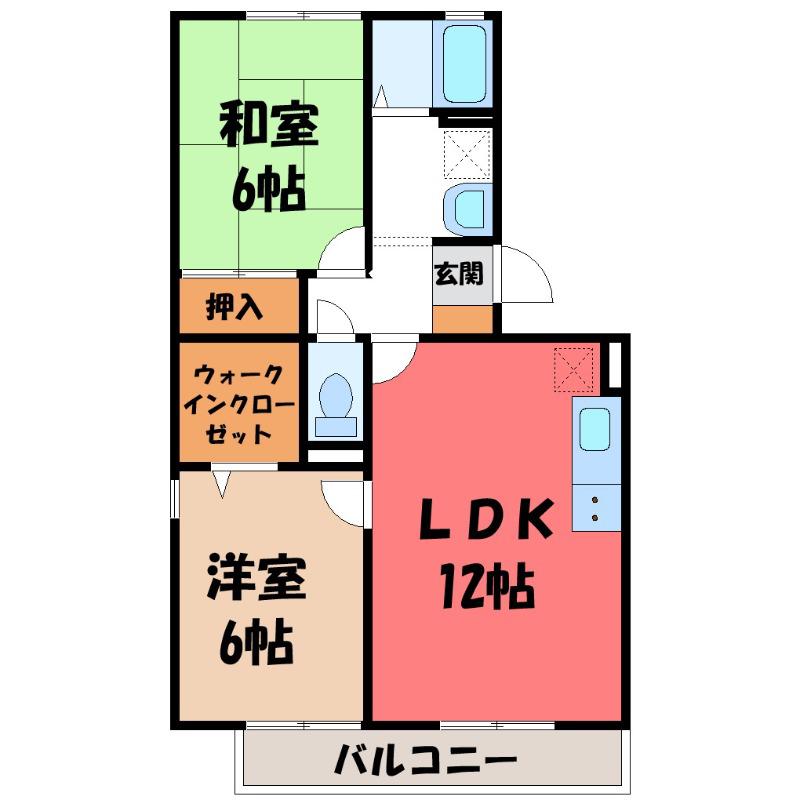 シャネルI&S(2LDK/2階)の間取り写真