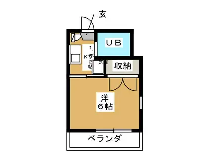 アラン・フエスN1(1K/2階)の間取り写真