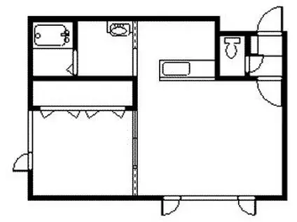 ヒルズシオン(1LDK/2階)の間取り写真
