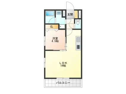 サンパティークI(1LDK/4階)の間取り写真