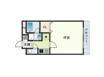 ピアグロリア奥田(1K/4階)の間取り写真