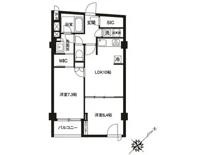 アーバンパーク代官山I(2LDK/2階)の間取り写真