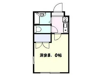 FOREST東有馬(1K/1階)の間取り写真