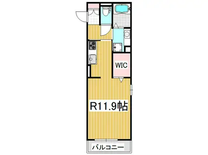 ハイムシュパース B棟(1K/3階)の間取り写真