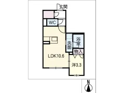 アコール(1LDK/1階)の間取り写真